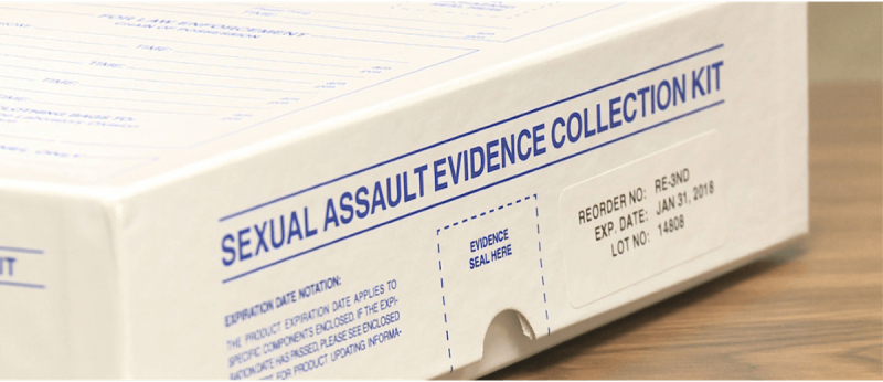A sexual assault evidence collection kit.