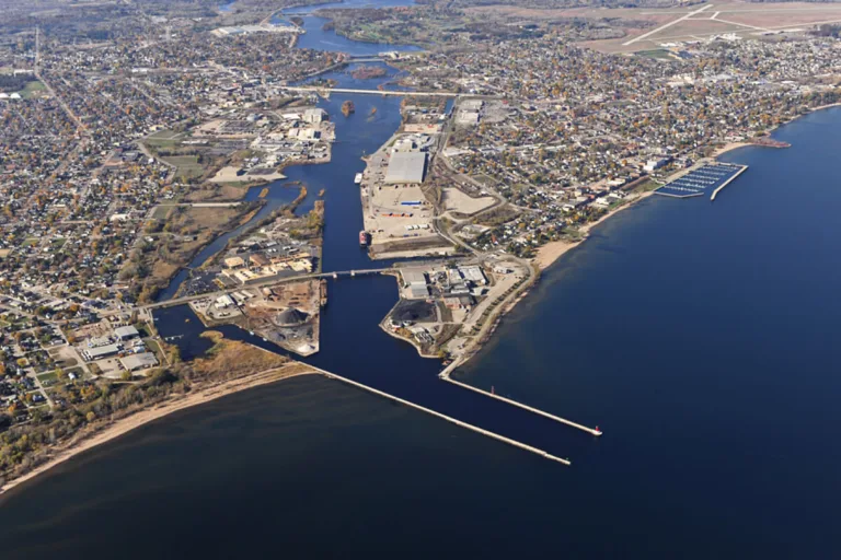 Fincantieri Marinette Marine builds ships in the port of Marinette, WI