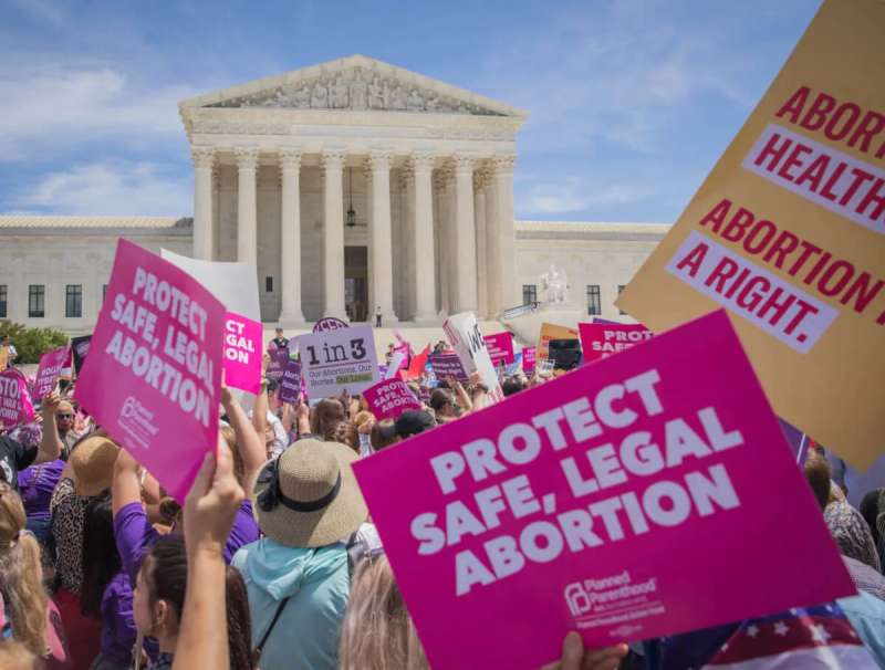 Abortion rights protest outside the US Supreme Court