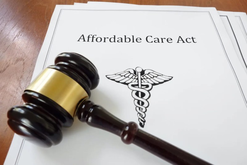 Affordable Care Act paper and gavel