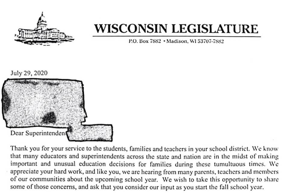 Read the Letter GOP Legislators Sent to Superintendents Pressuring Them to Reopen Schools