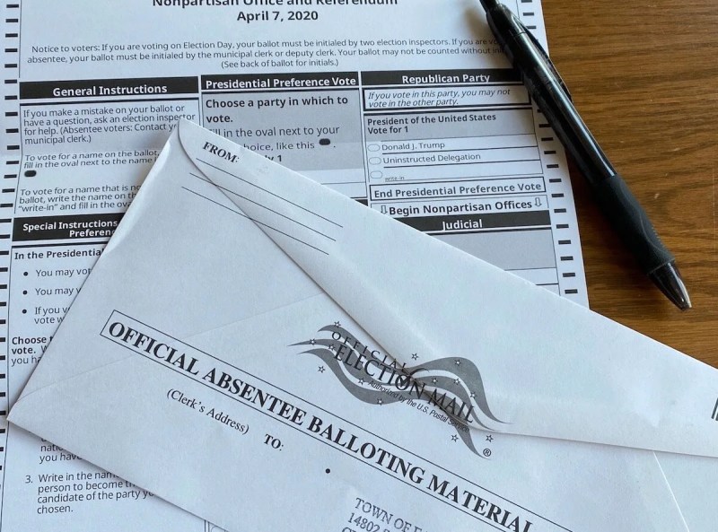Absentee Ballot and Envelope
