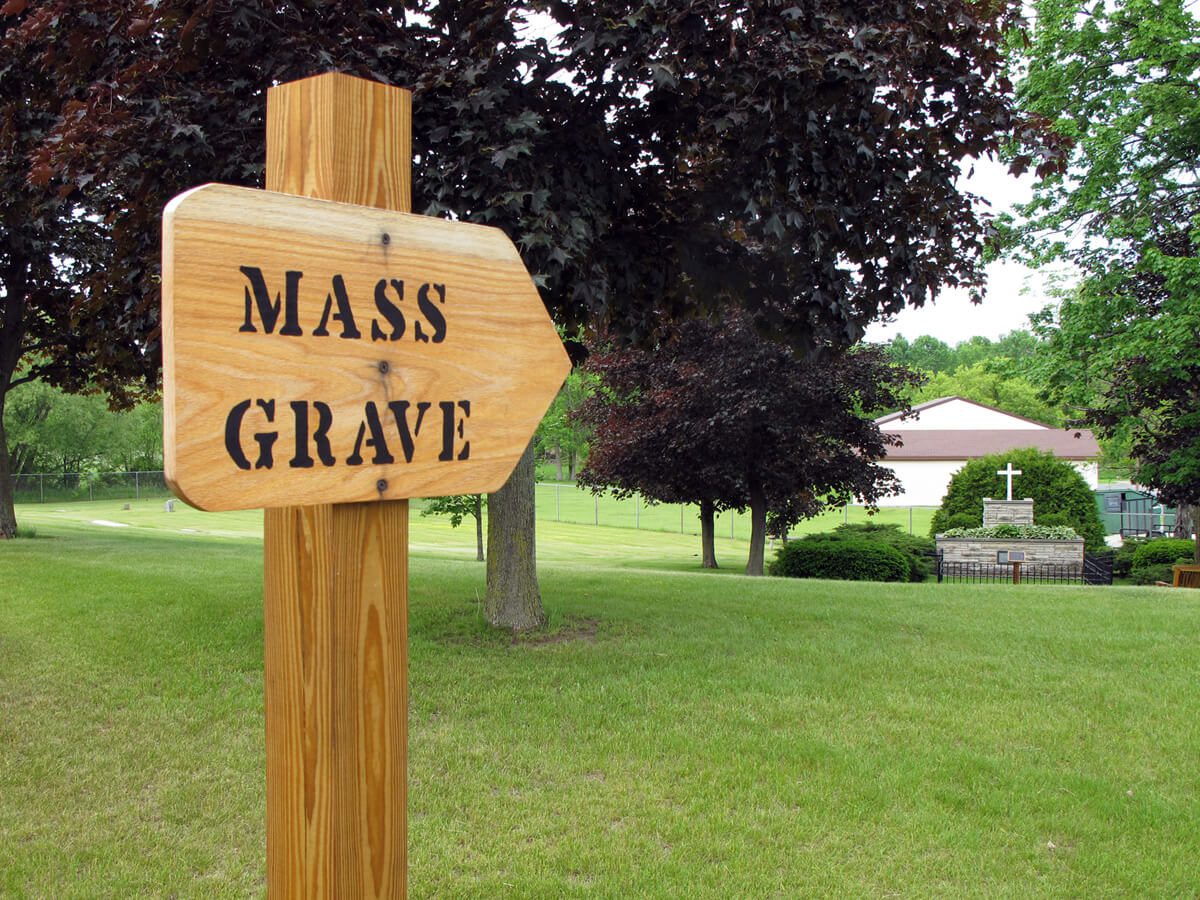 Around 350 unidentified people, killed during an 1871 fire, are buried in a mass grave near Peshtigo Fire Museum.