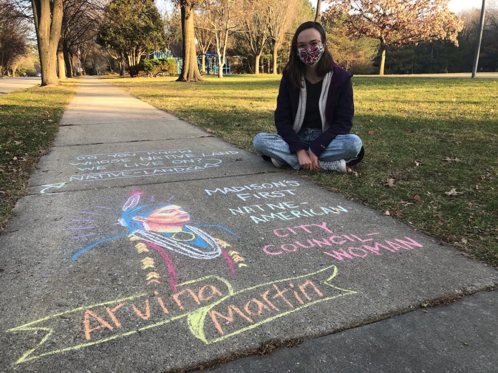 For One Madison Woman, Chalk Art Is Her Activism