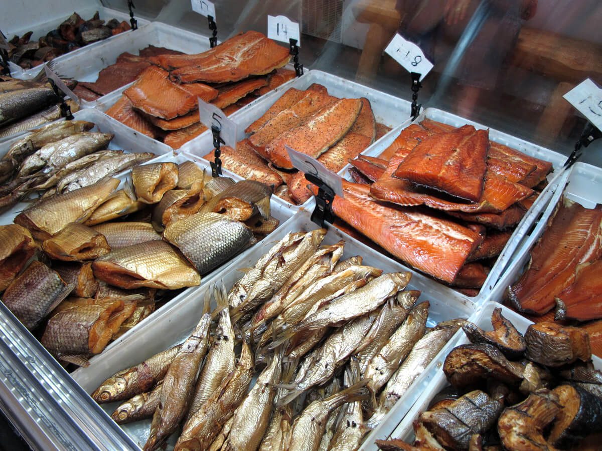 Bearcat’s Fish House, Algoma, smokes fish caught in the Great Lakes. (Photo by Mary Bergin)