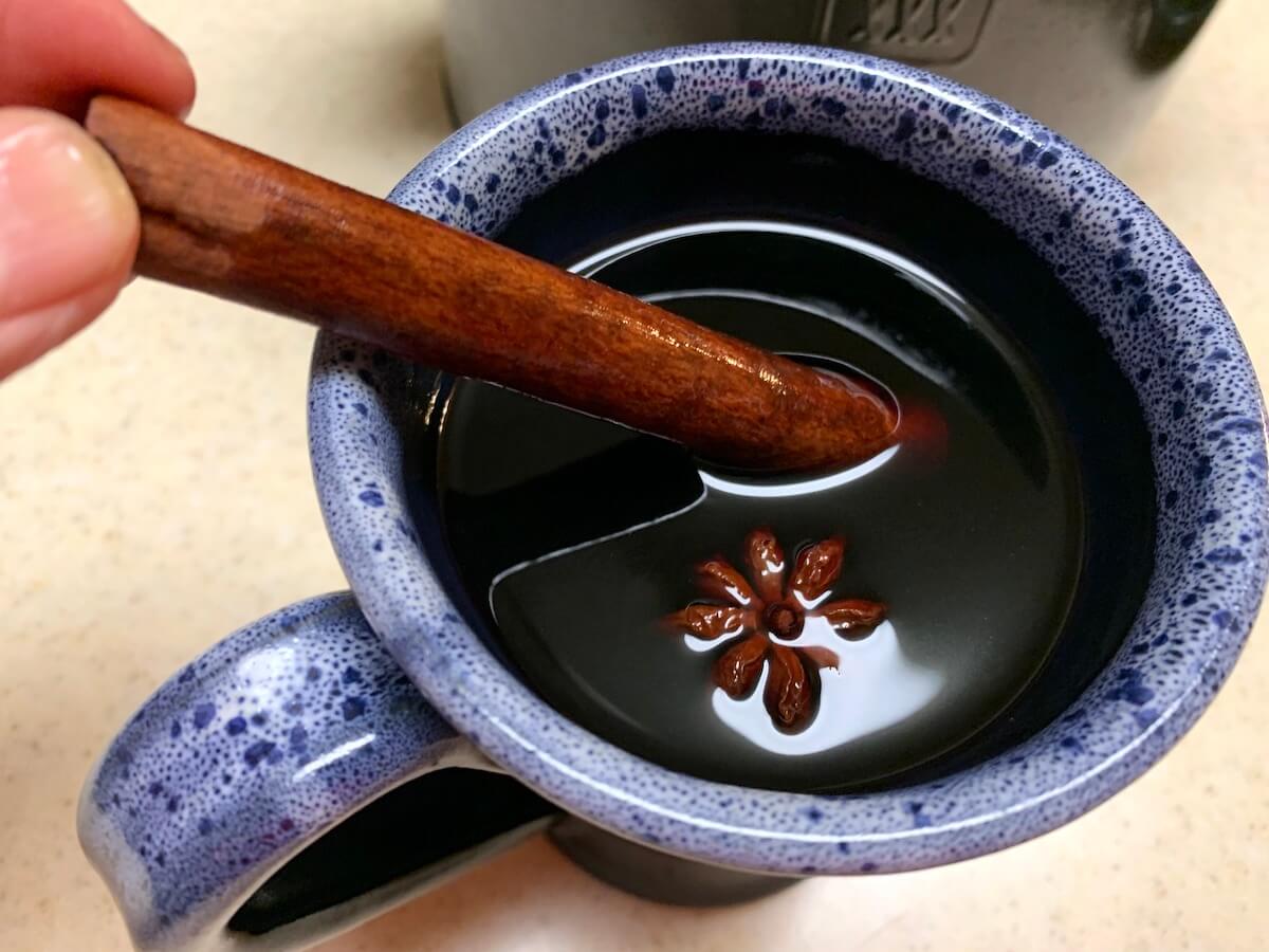 Glühwein is red wine simmered with stars of anise, cinnamon sticks and other spices. (Photo by Mary Bergin)