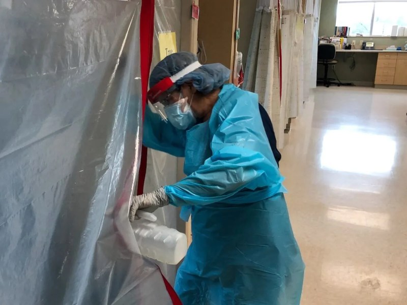 An unidentified nurse at Marshfield Clinic Health System's Eau Claire hospital