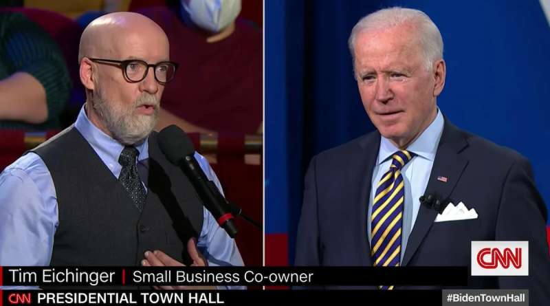 Tim Eichinger speaks to President Joe Biden