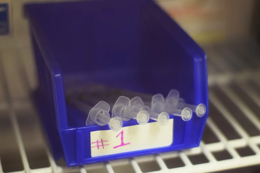 Drawn doses of vaccine