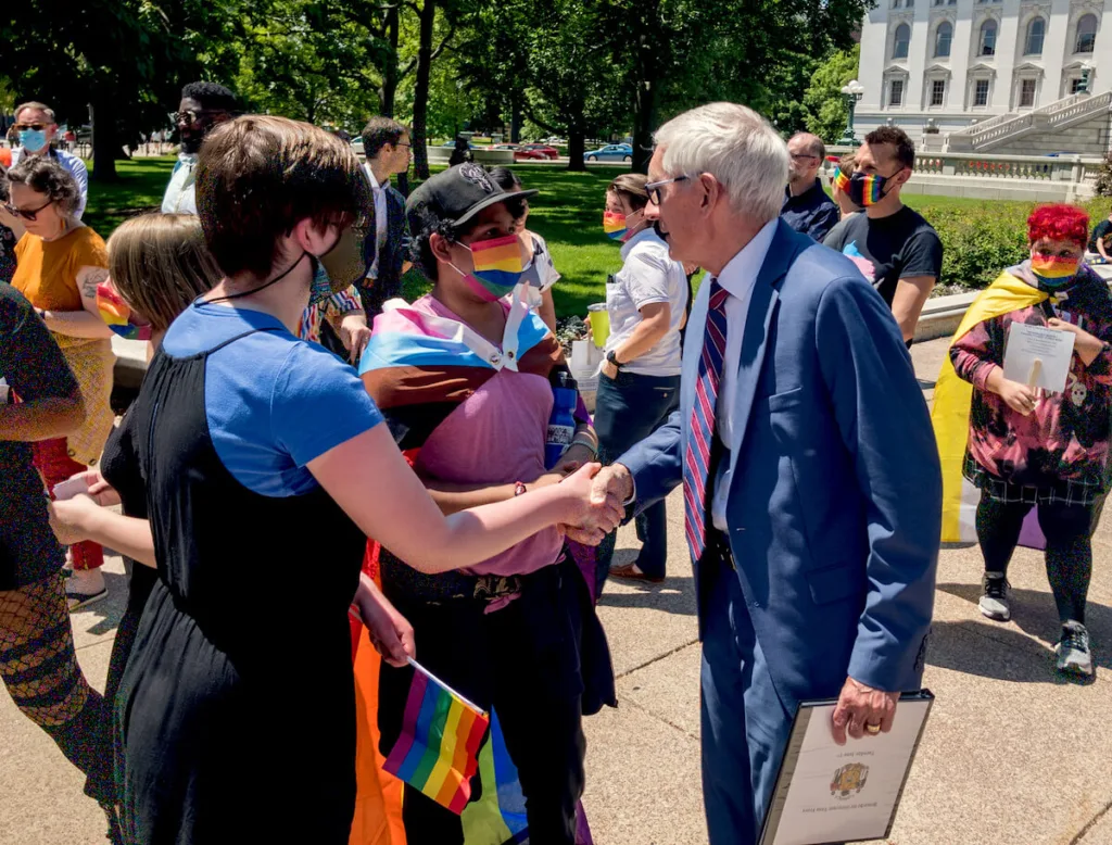 Tony Evers meeting with LGBTQ youth