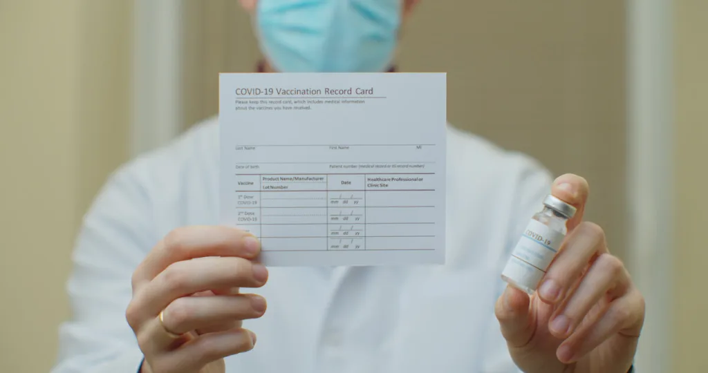 Shutterstock image of vaccination card