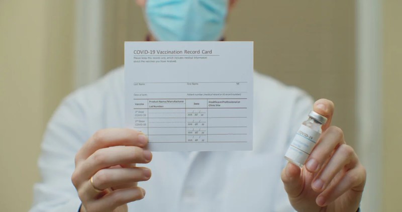 Shutterstock image of vaccination card