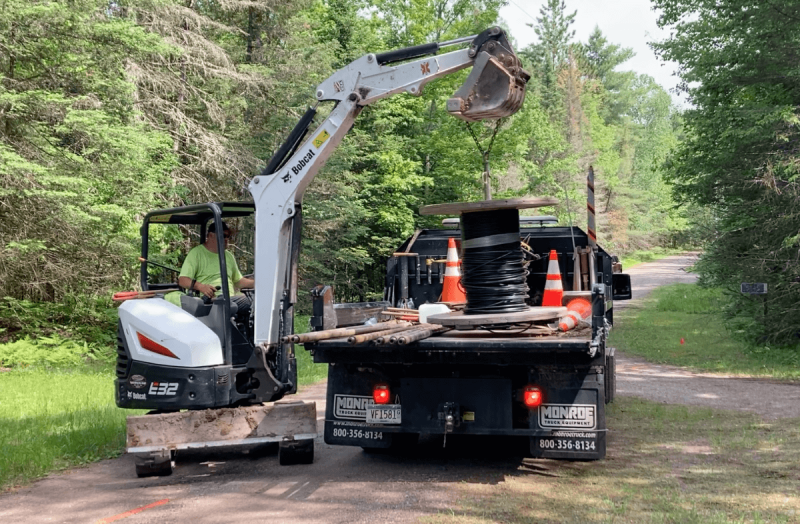 Superior Broadband with photo of Fiber Spool for Boulder Junction