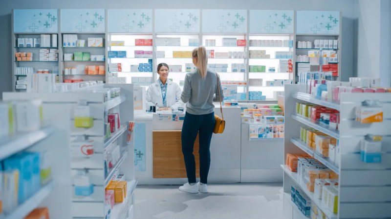 Woman at pharmacy