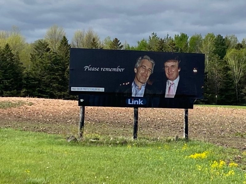 Trump and Epstein billboard