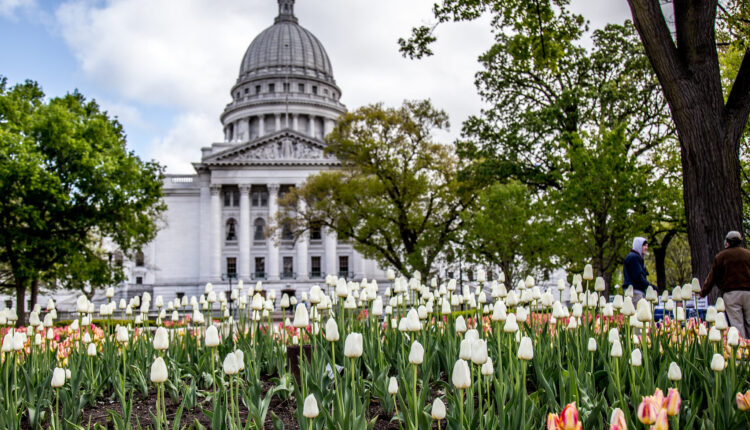 State capitol and flowers