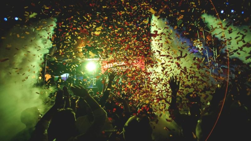 celebratory green confetti