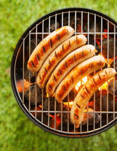 Wisconsin brats on a grill