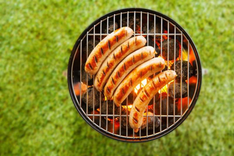 Wisconsin brats on a grill