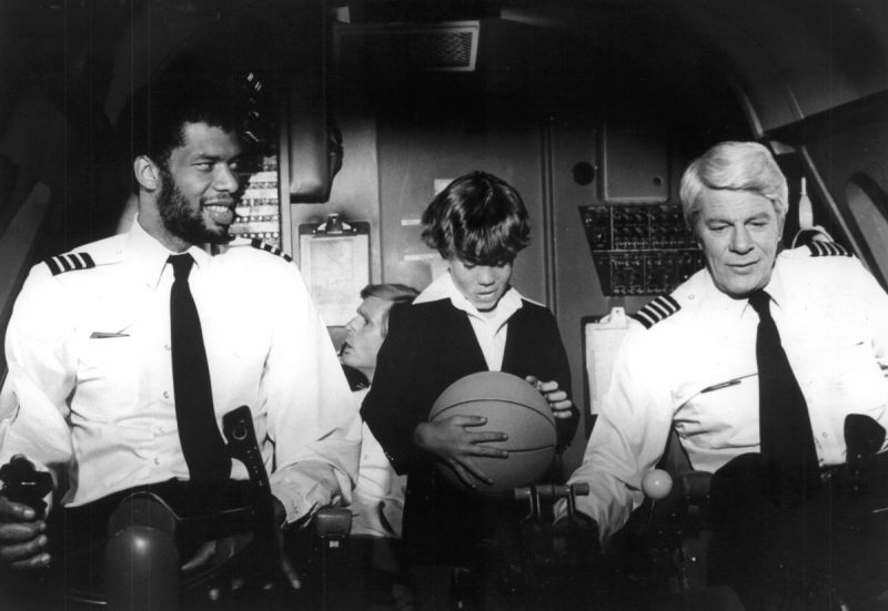 black and white still from the film "Airplane!"