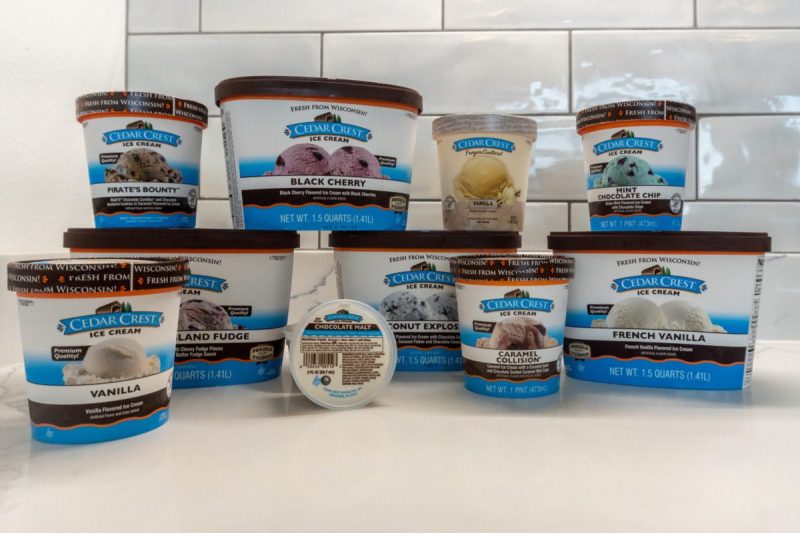 the top 10 flavors of cedar crest ice cream