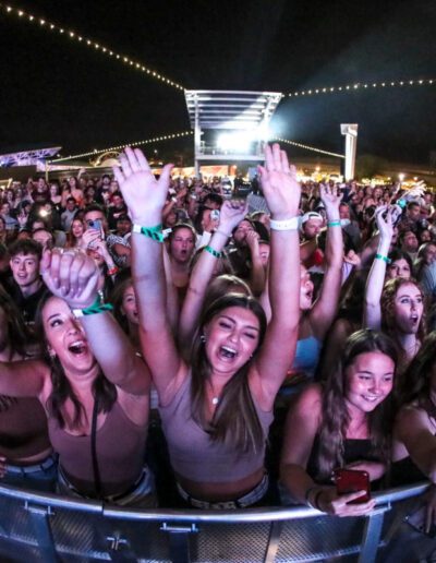 a raucous crowd at summerfest