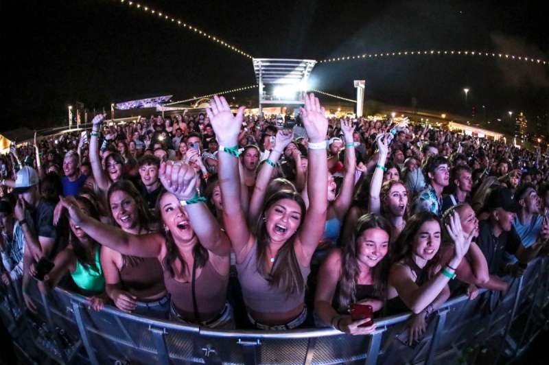 a raucous crowd at summerfest