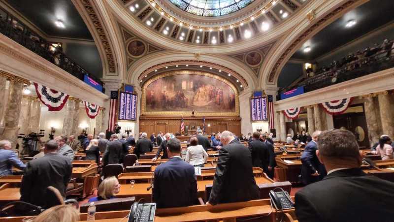 Wisconsin Assembly Chamber, where the state budget is debated.