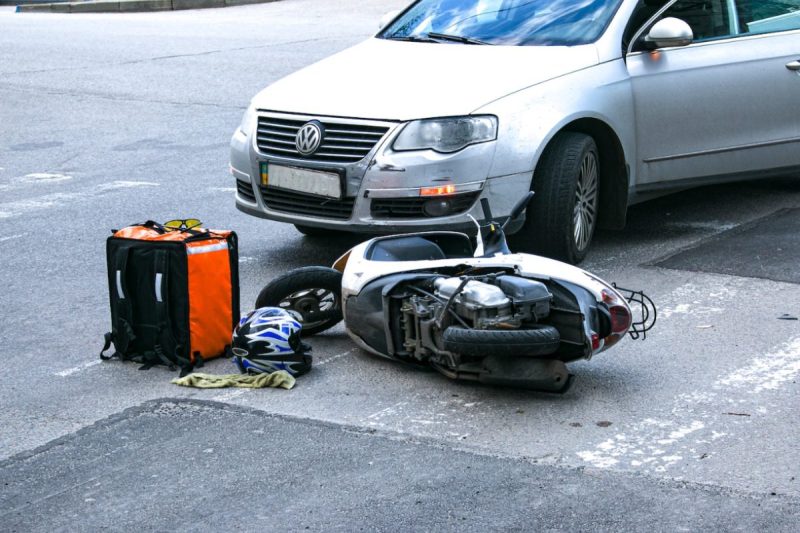 Delivery drivers accident scene