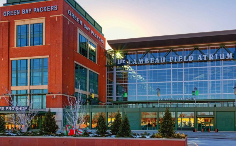 Lambeau Field, home to the Green Bay Packers NFL football team, in Green Bay, Wisconsin, on January 1, 2017.