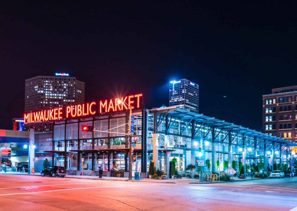 Food halls are market-like spaces featuring multiple restaurants or vendors in one location.