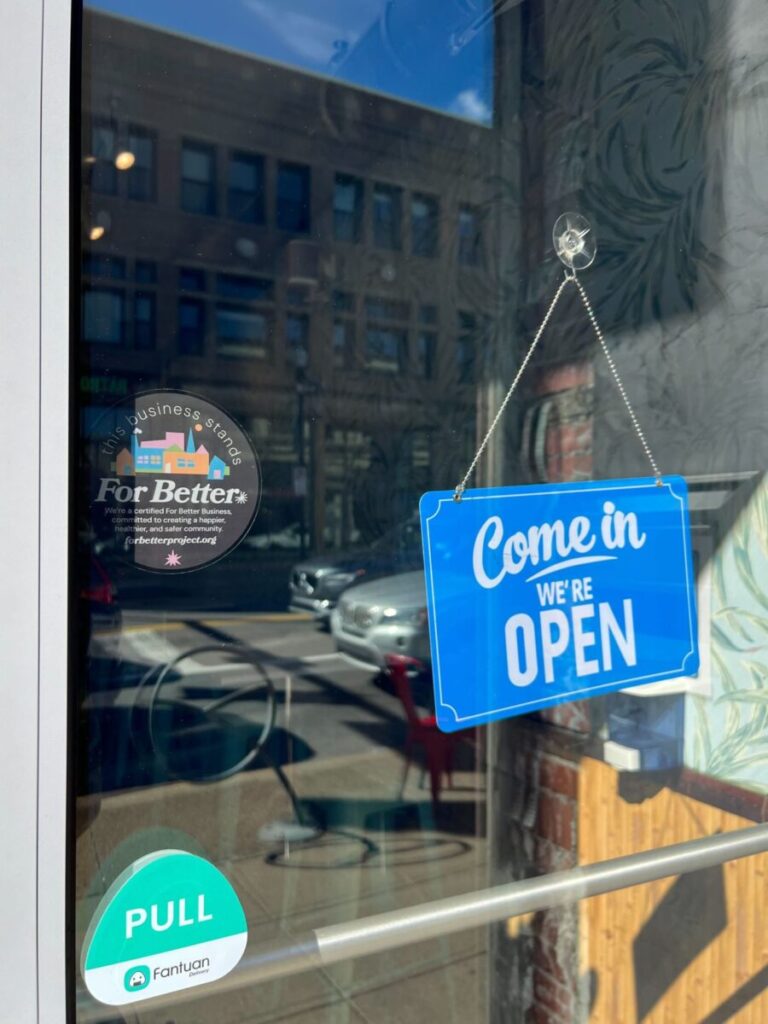 For Better Project sticker at small business.