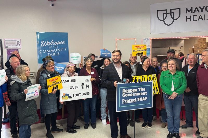 Ethan Reed SNAP news conference in Eau Claire about government shutdown