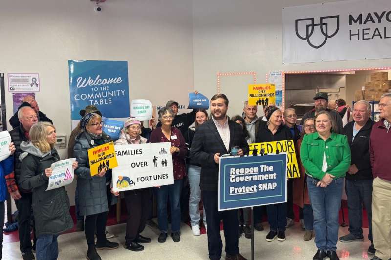 Ethan Reed SNAP news conference in Eau Claire about government shutdown