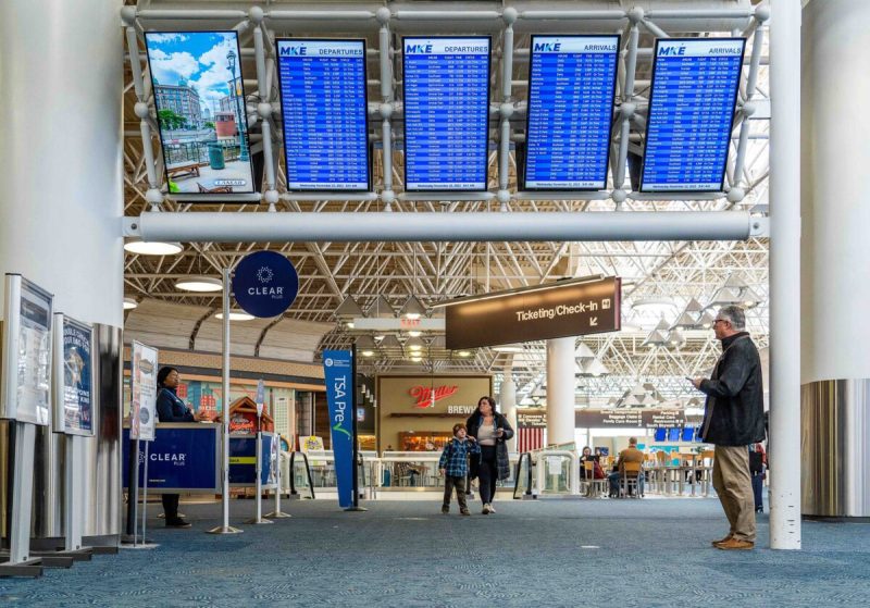 Holiday travel at Milwaukee Mitchell International Airport.