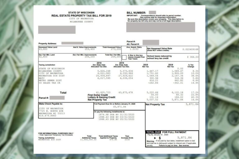 Property tax bill example