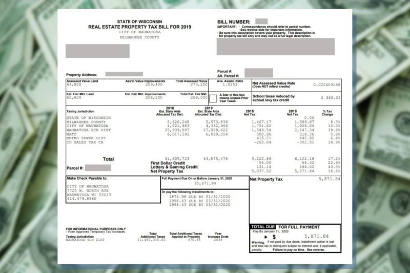 Property tax bill example