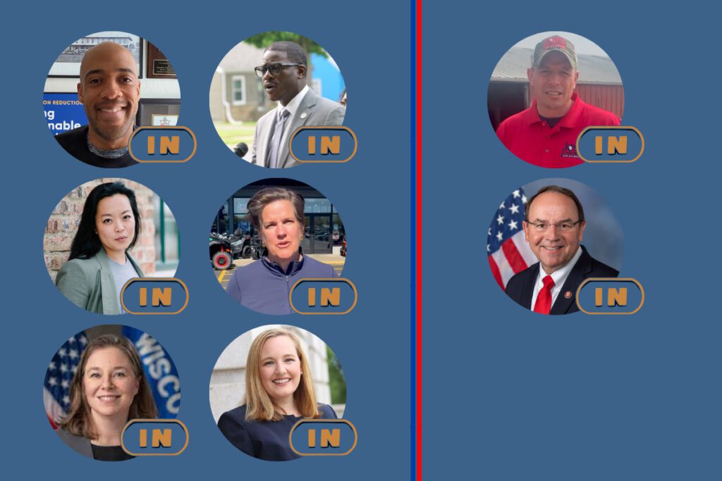 Mandela Barnes, Kelda Roys, Sara Rodriguez, David Crowley, Francesca Hong, Missy Huges, Josh Schoemann, Tom Tiffany