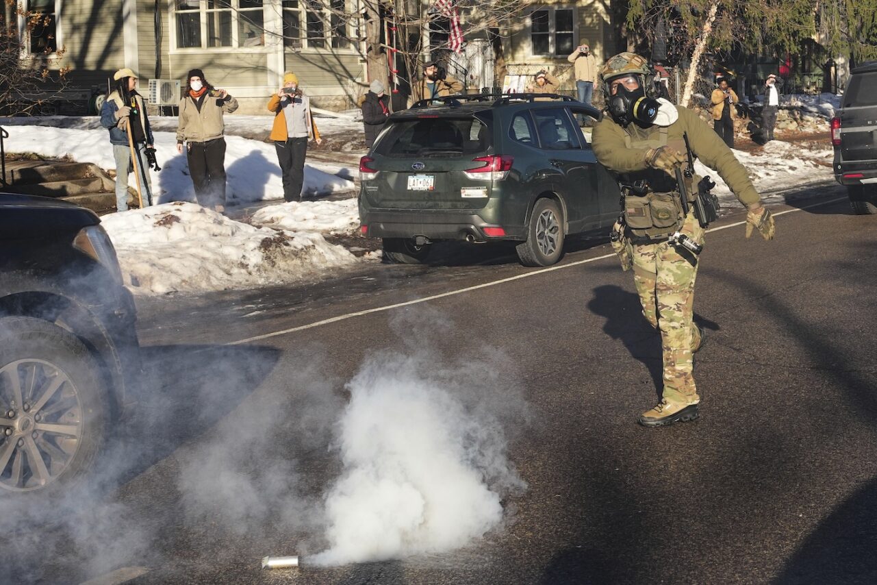ICE Minneapolis tear gas protesters observers